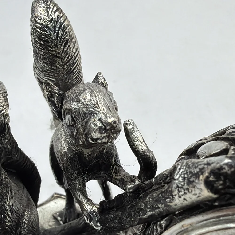 Franklin Mint Animals At Play Napkin Ring Silver Plate Squirrels Vintage 1977